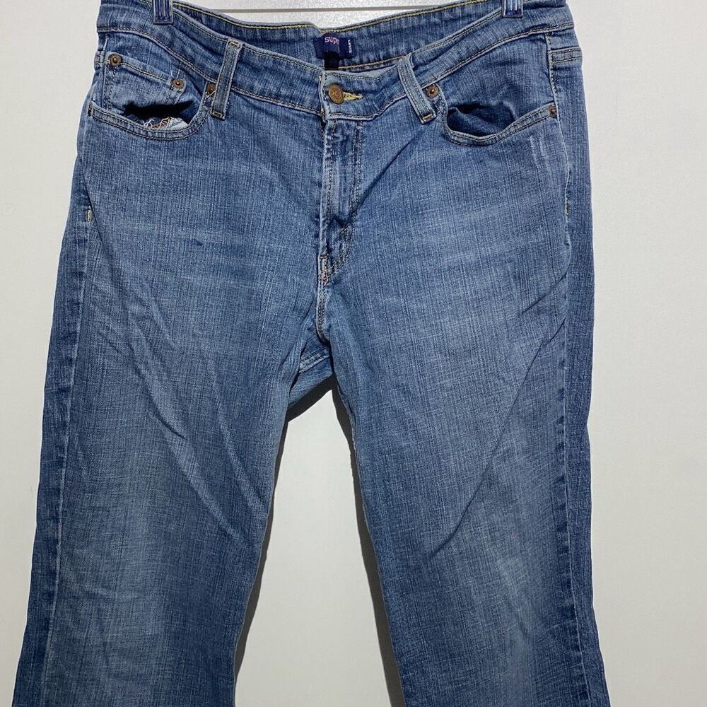 Levi's Women's Blue Light Whisker Superlow 518 Bootcut Jeans Size 15‎ M